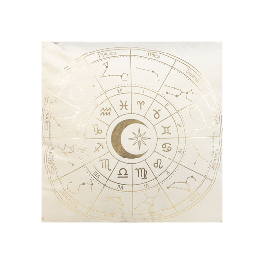 35cm Square Off White Astrology Wheel Cushion