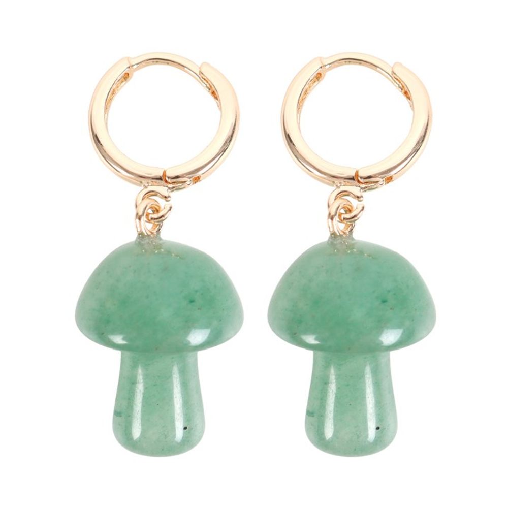 Aventurine Crystal Mushroom Earrings - DuvetDay.co.uk