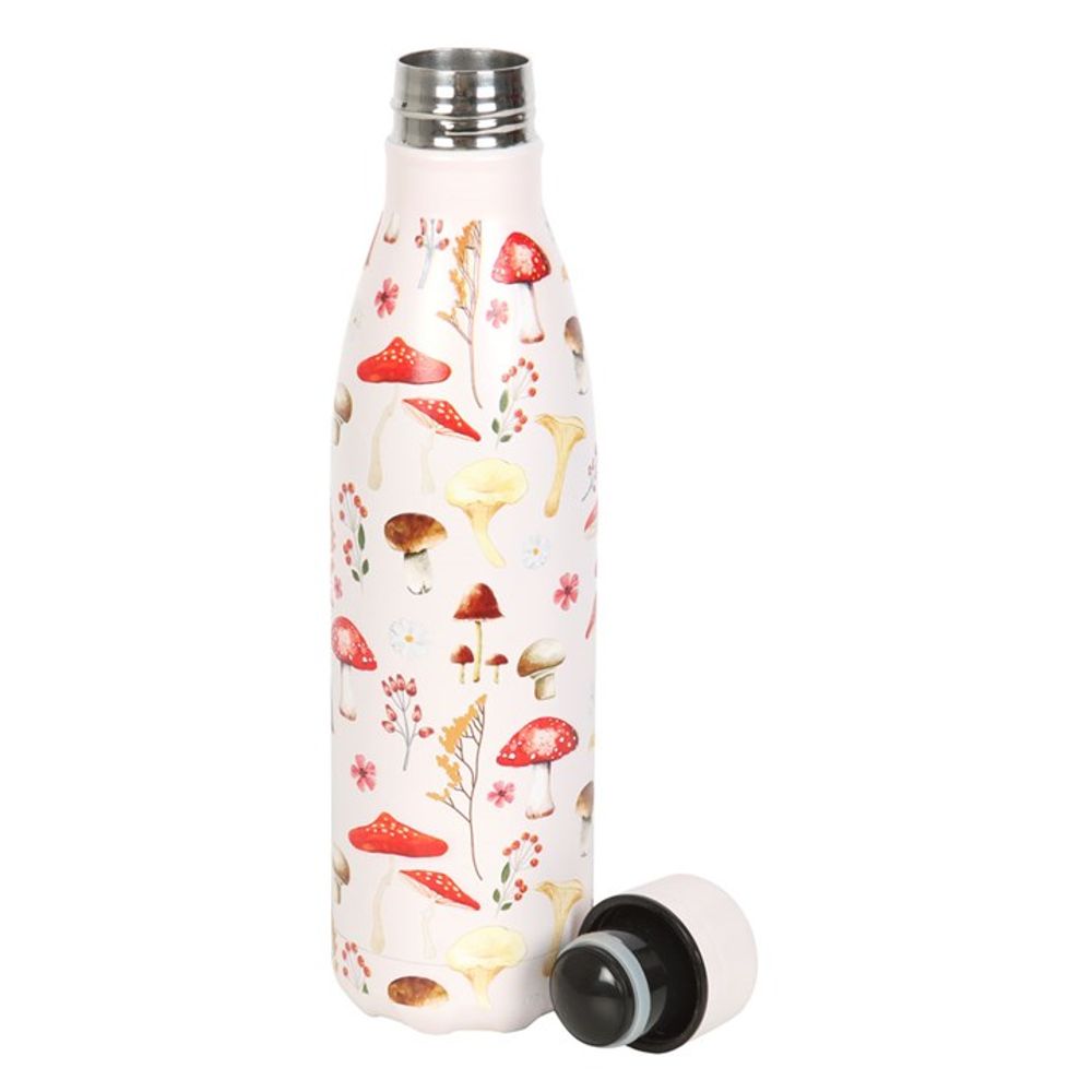 All Over Mushroom Print Metal Water Bottle - DuvetDay.co.uk