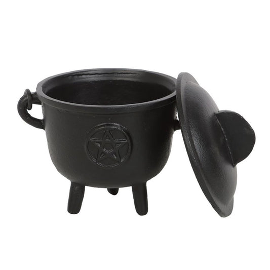 11cm Cast Iron Cauldron with Pentagram