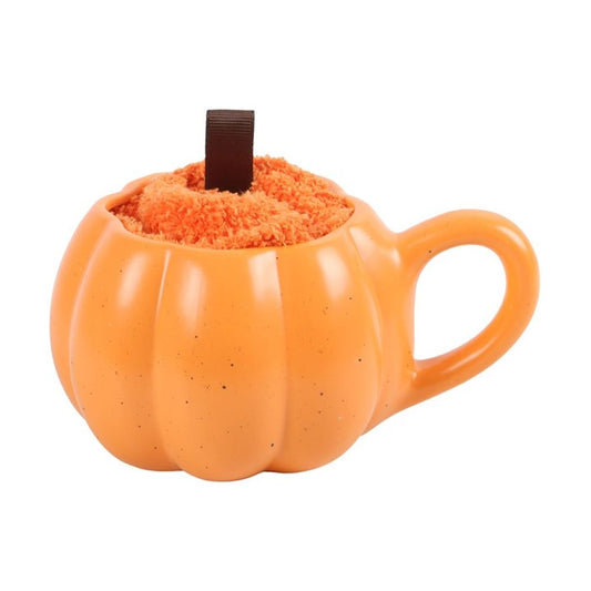 Pumpkin Shaped Mug and Socks Set