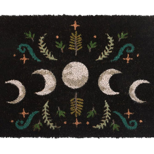 Black Dark Forest Moon Phase Doormat