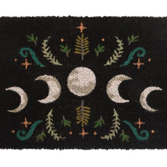 Black Dark Forest Moon Phase Doormat