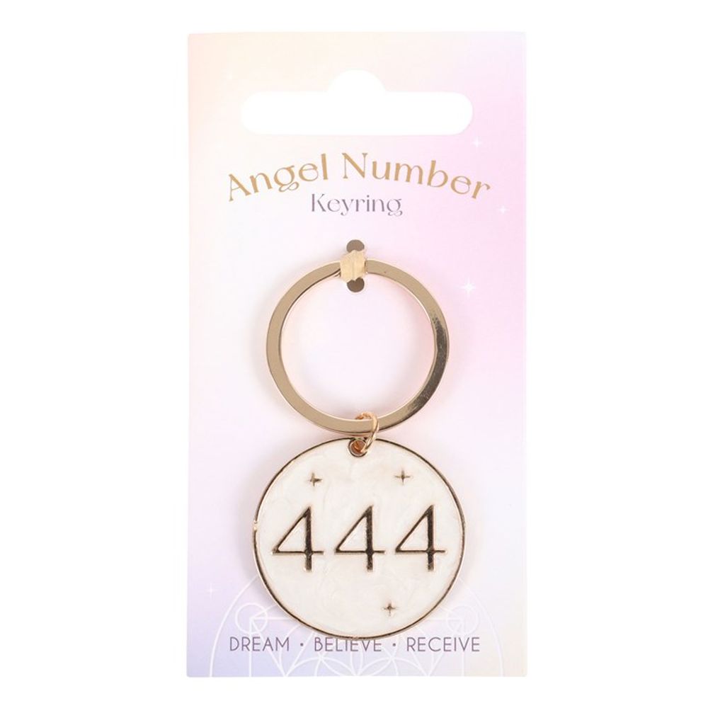 444 Angel Number Keyring - DuvetDay.co.uk