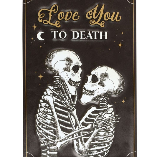 Love You To Death Hanging Metal Sign - DuvetDay.co.uk