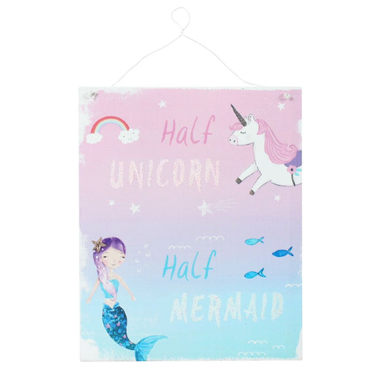 Half Unicorn Half Mermaid Metal Sign