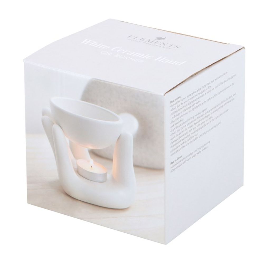 White Hand Ceramic Oil Burner - DuvetDay.co.uk