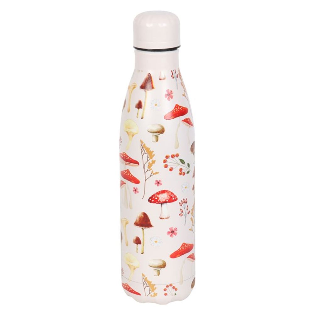 All Over Mushroom Print Metal Water Bottle - DuvetDay.co.uk