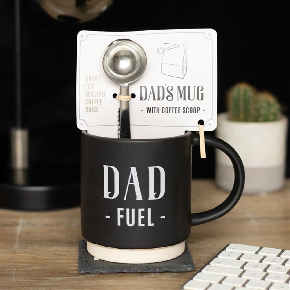 Dad Fuel Mug and Coffee Scoop Clip - DuvetDay.co.uk