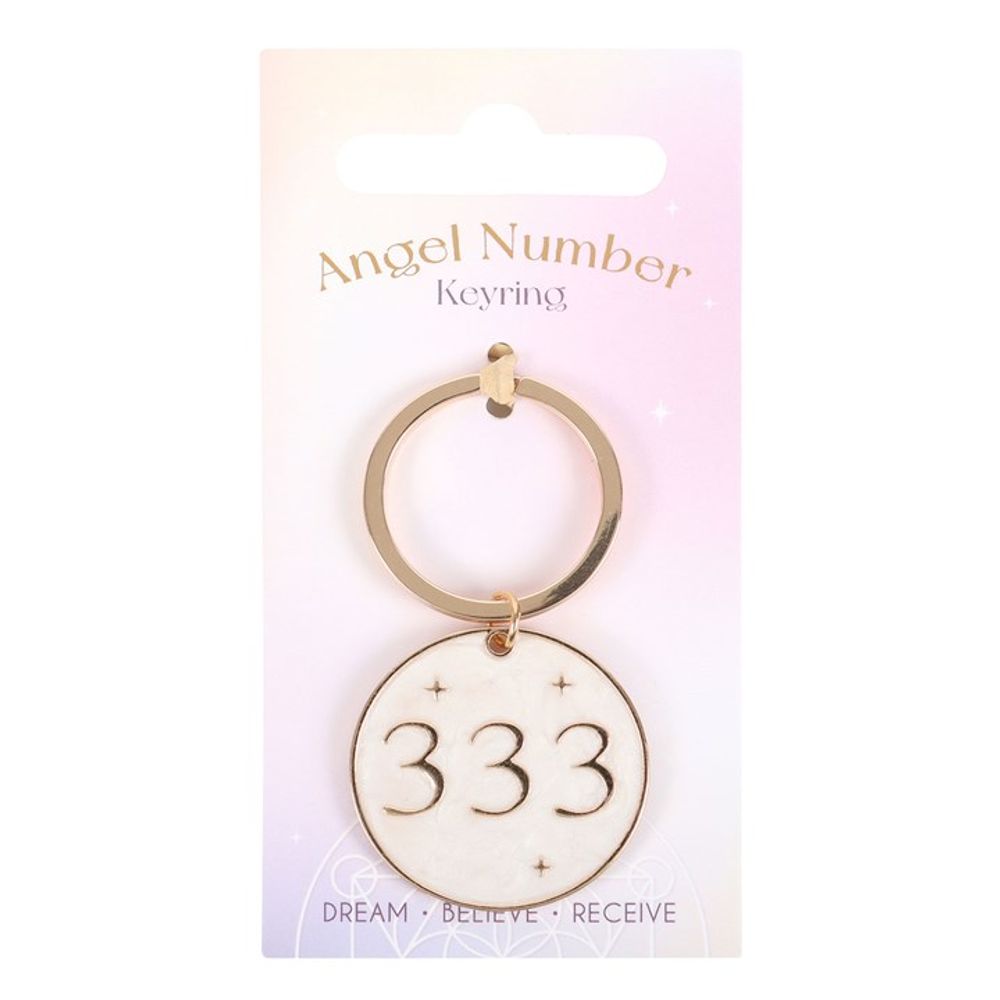 333 Angel Number Keyring - DuvetDay.co.uk