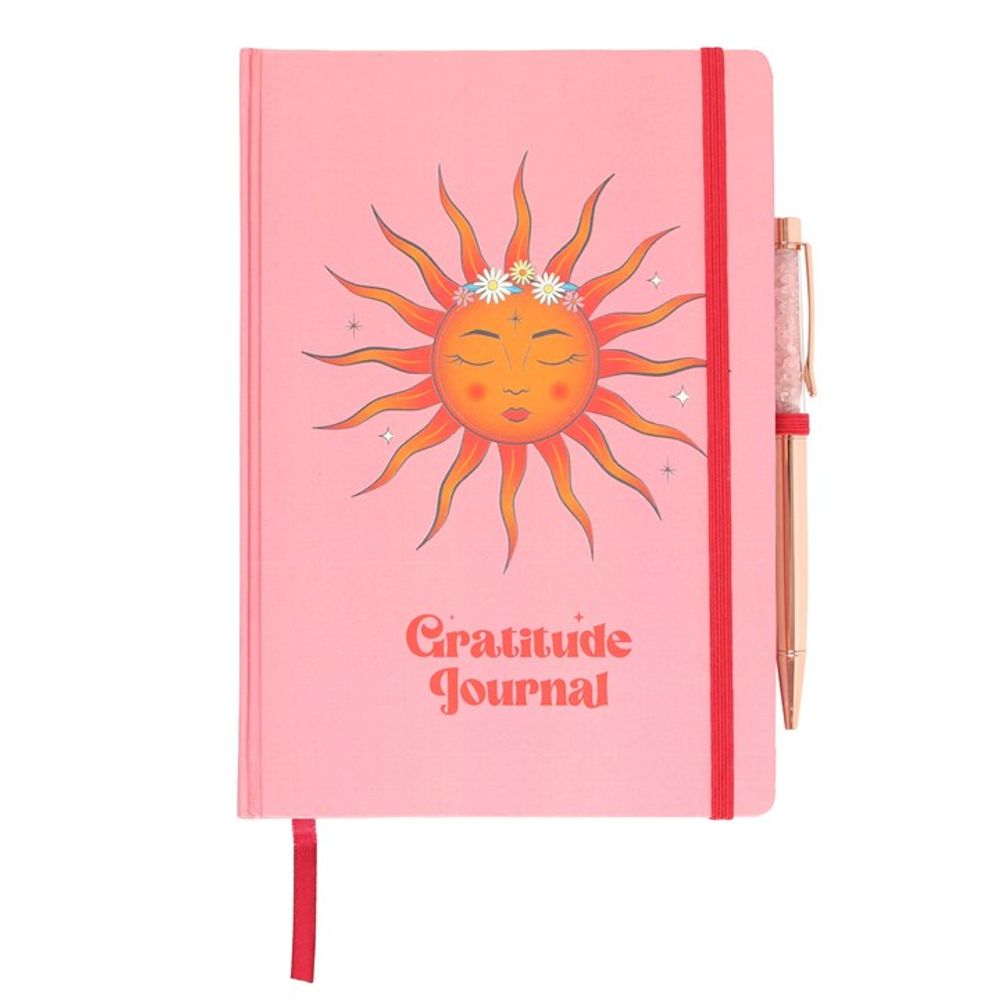 The Sun Gratitude Journal with Rose Quartz Pen - DuvetDay.co.uk