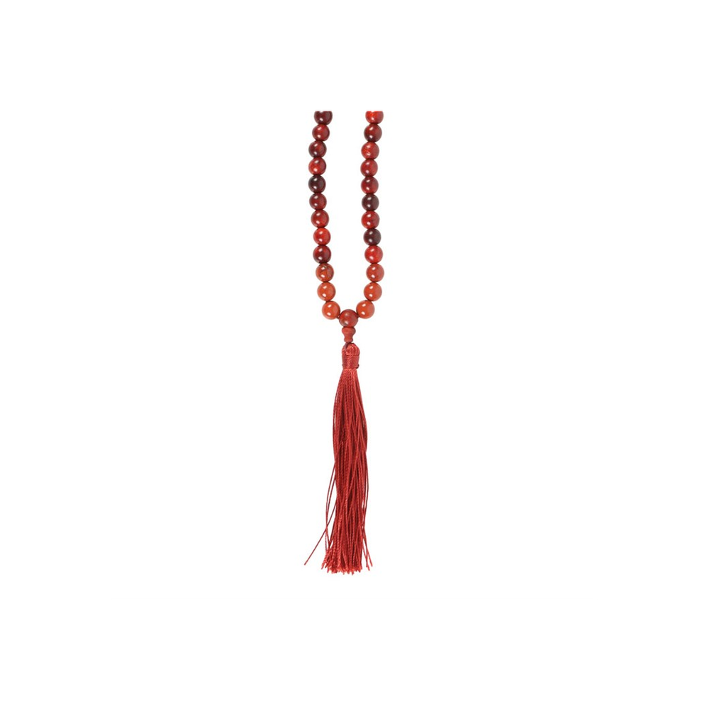 Grounding Rosewood & Red Jasper Mallah Necklace - DuvetDay.co.uk