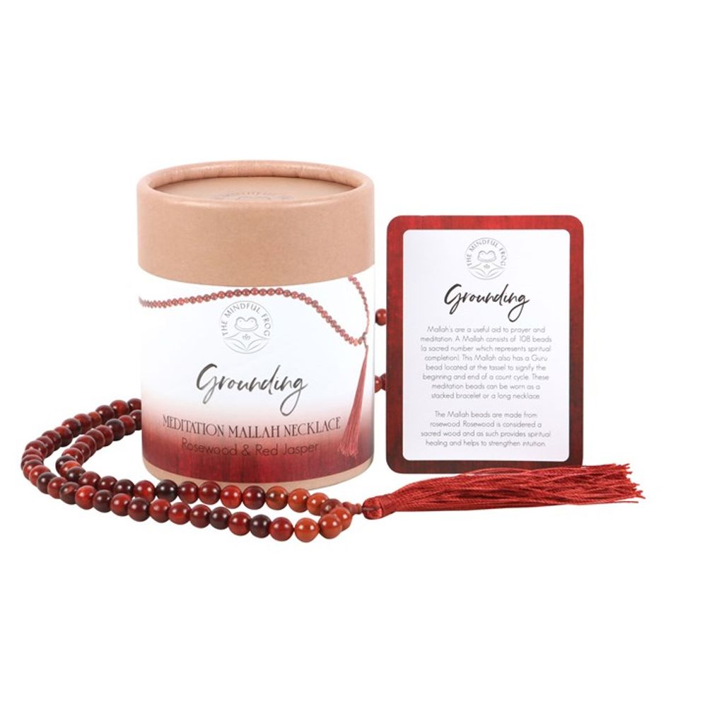 Grounding Rosewood & Red Jasper Mallah Necklace - DuvetDay.co.uk