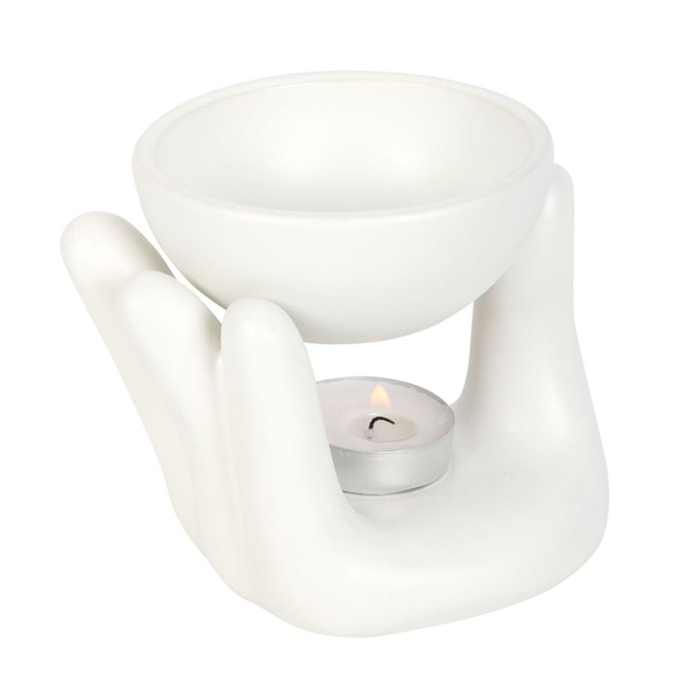 White Hand Ceramic Oil Burner - DuvetDay.co.uk