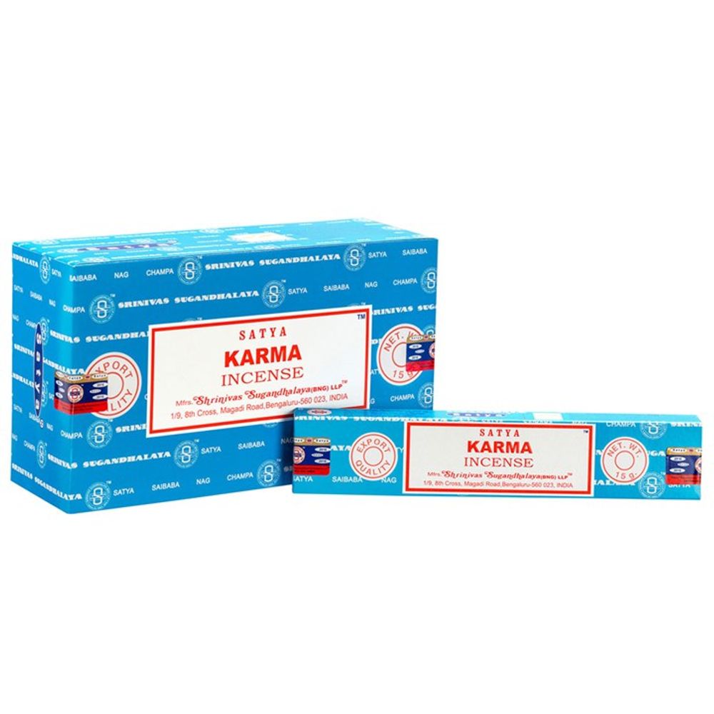 Set of 12 Packets of Karma Incense Sticks by Satya - DuvetDay.co.uk