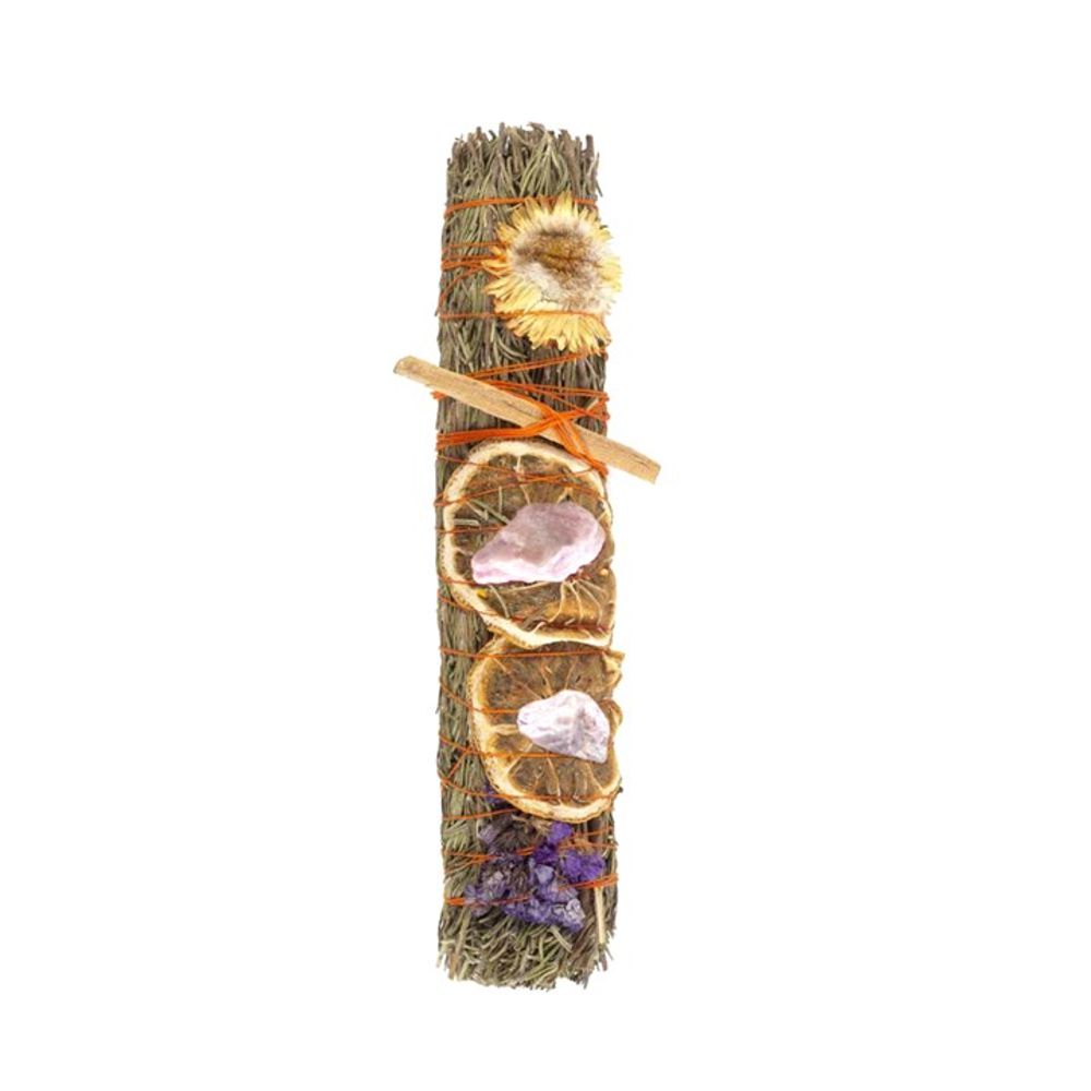 9in Ritual Wand Smudge Stick with Rosemary, Lavender, and Orange - DuvetDay.co.uk