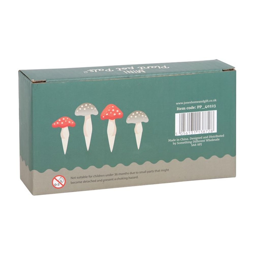 Set of 4 Mini Mushroom Plant Pot Pals - DuvetDay.co.uk