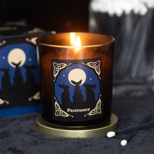 'Moon Gazing Hares' Friendship Candle by Lisa Parker - DuvetDay.co.uk