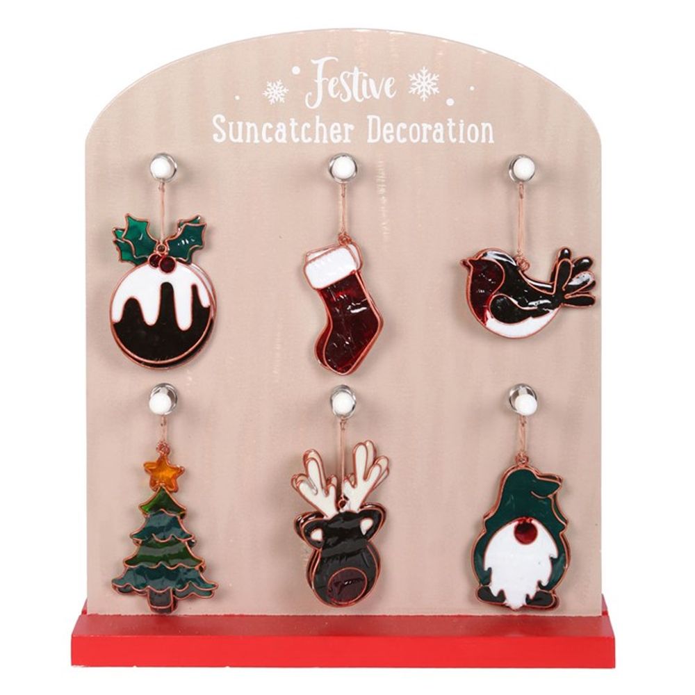 Set of 24 Festive Suncatchers on Display - DuvetDay.co.uk