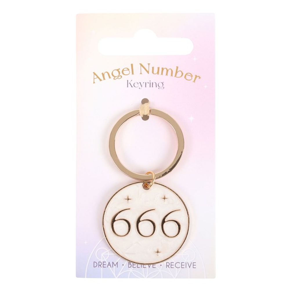 666 Angel Number Keyring - DuvetDay.co.uk