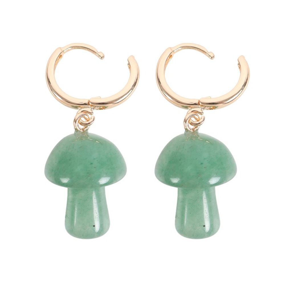 Aventurine Crystal Mushroom Earrings - DuvetDay.co.uk