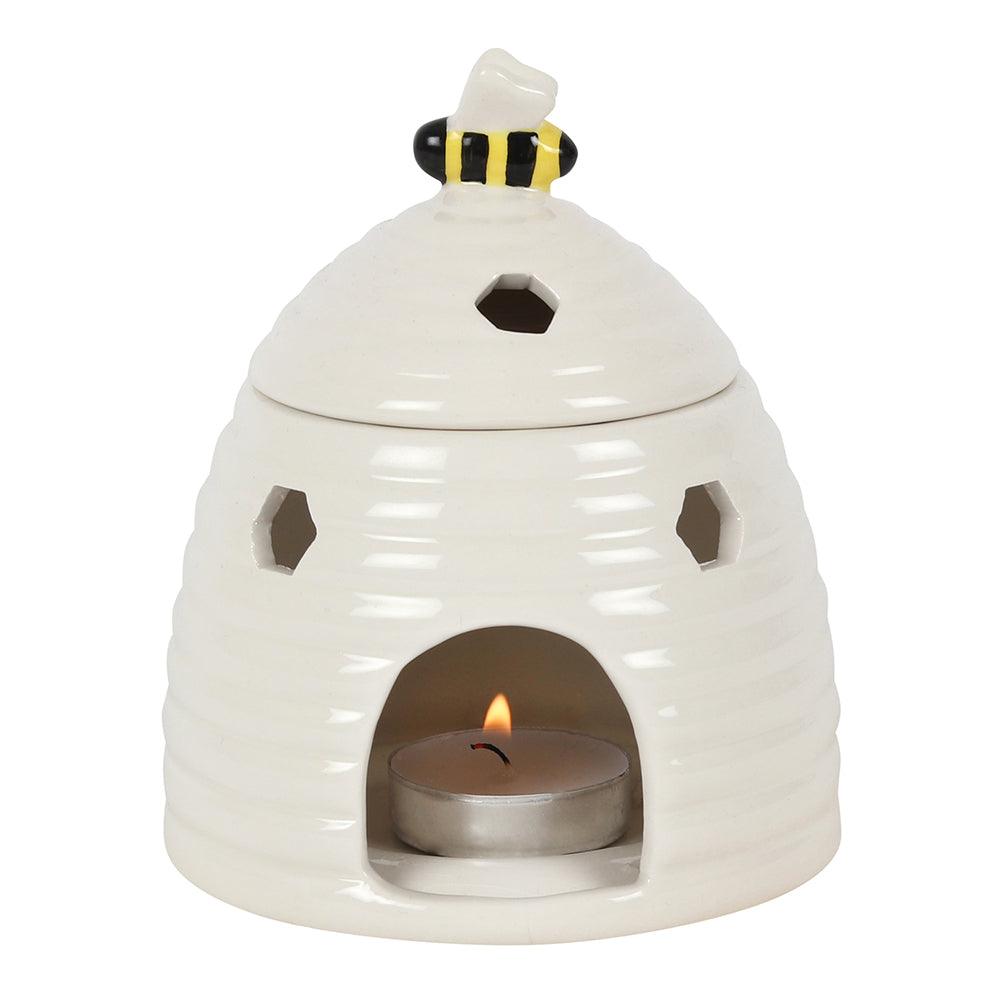 White Beehive Oil Burner - DuvetDay.co.uk