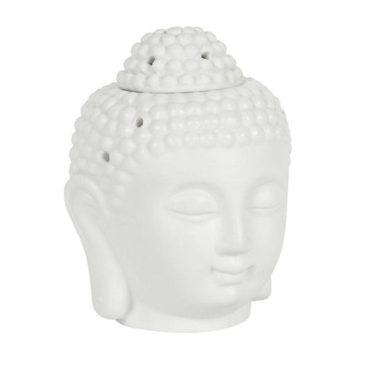 White Buddha Head Oil Burner - DuvetDay.co.uk