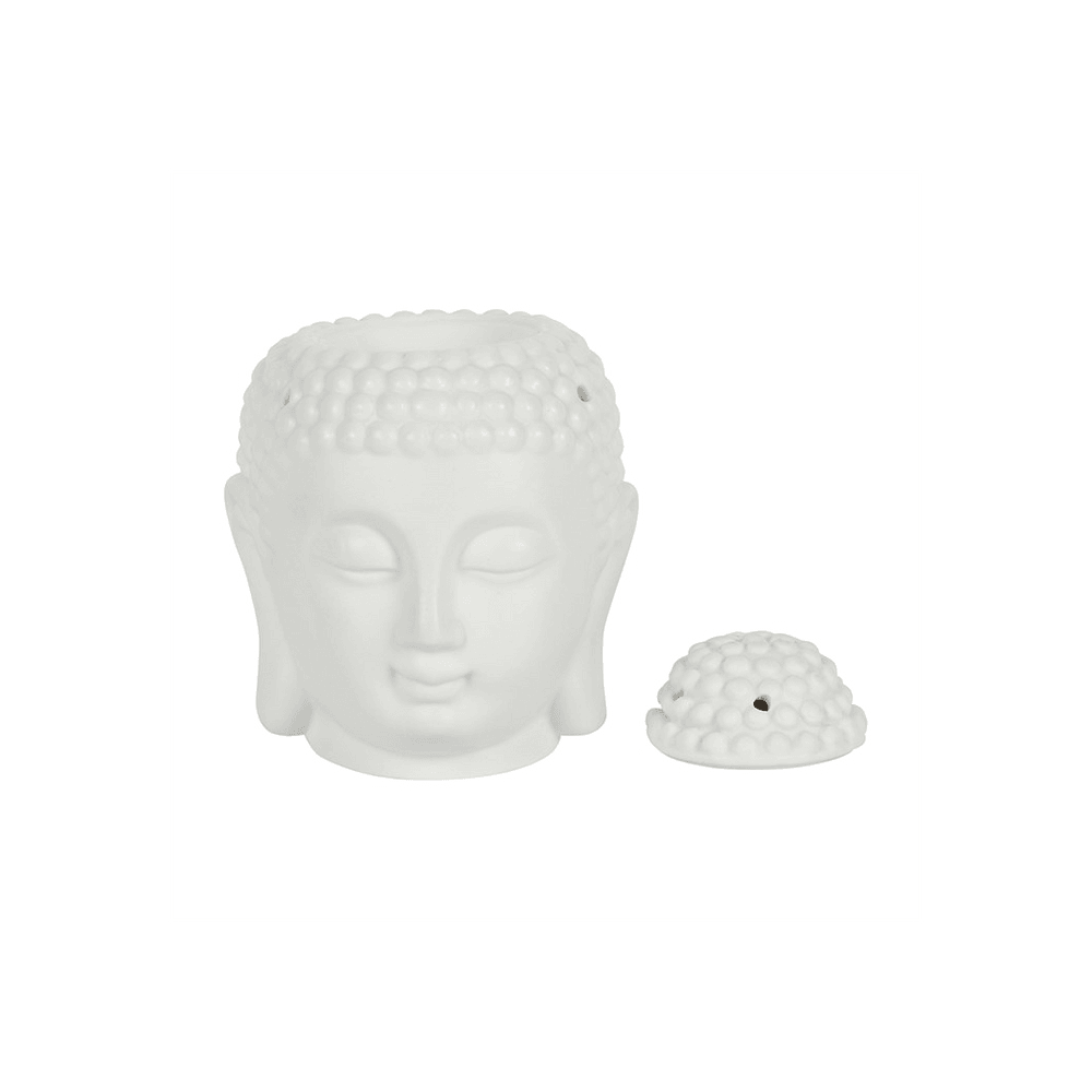 White Buddha Head Oil Burner - DuvetDay.co.uk