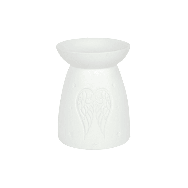 White Ceramic Angel Wings Oil Burner - DuvetDay.co.uk