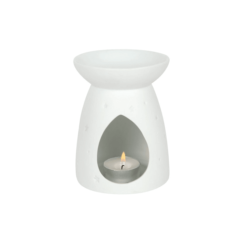 White Ceramic Angel Wings Oil Burner - DuvetDay.co.uk