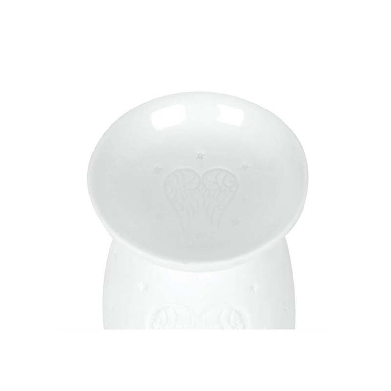 White Ceramic Angel Wings Oil Burner - DuvetDay.co.uk