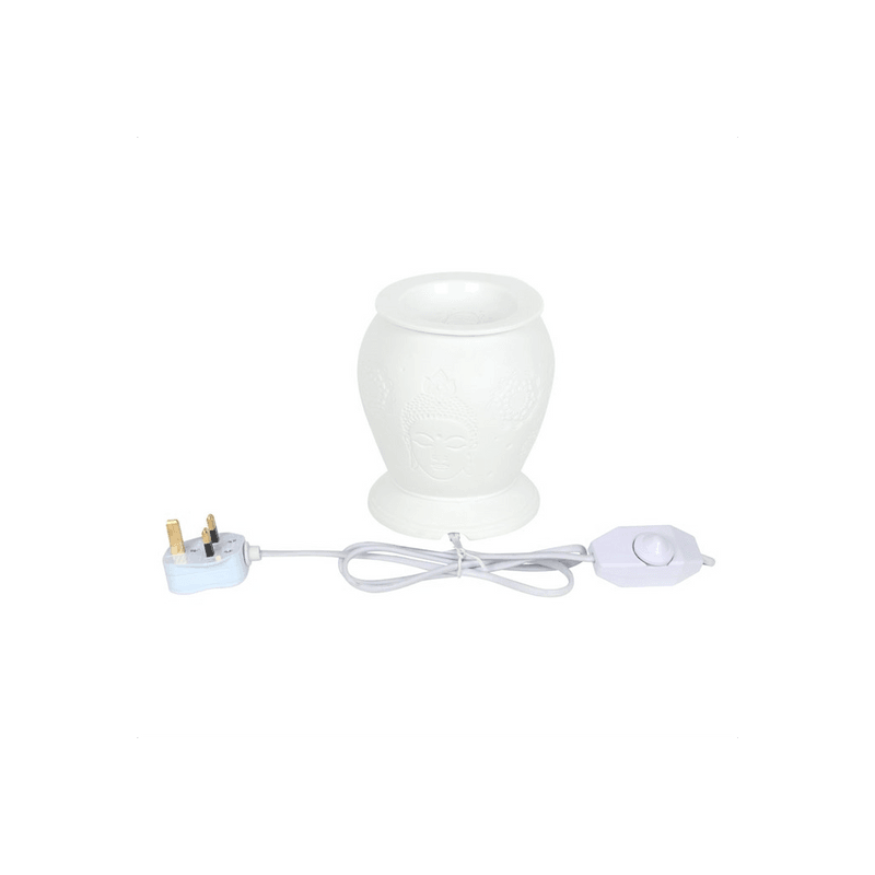 White Ceramic Buddha Electric Oil Burner - DuvetDay.co.uk