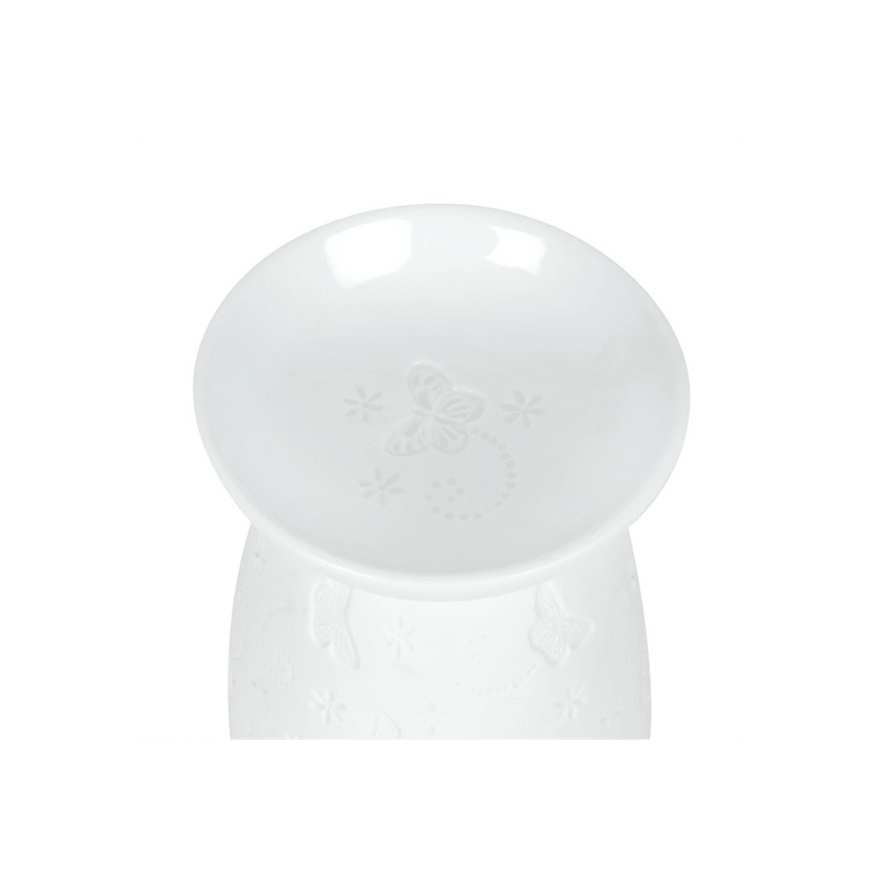 White Ceramic Butterfly Oil Burner - DuvetDay.co.uk