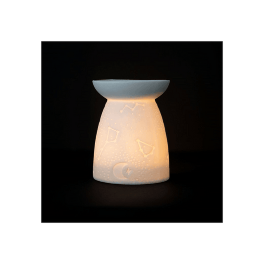 White Ceramic Constellation Oil Burner - DuvetDay.co.uk