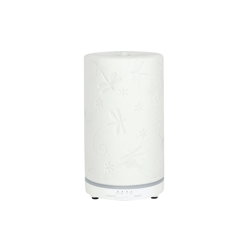 White Ceramic Dragonfly Electric Aroma Diffuser - DuvetDay.co.uk