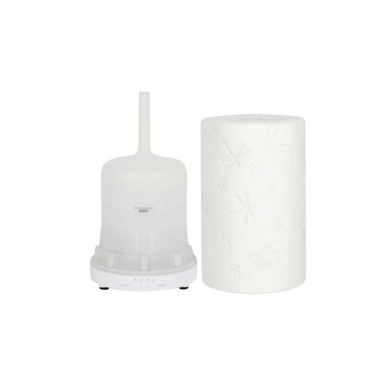 White Ceramic Dragonfly Electric Aroma Diffuser - DuvetDay.co.uk