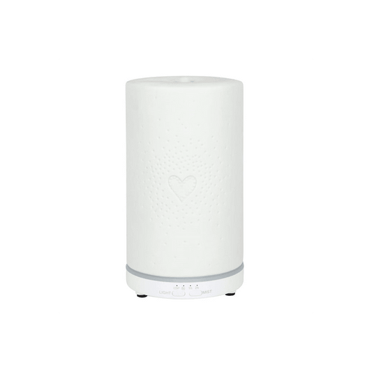 White Ceramic Heart Scatter Electric Aroma Diffuser - DuvetDay.co.uk