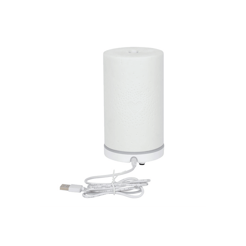 White Ceramic Heart Scatter Electric Aroma Diffuser - DuvetDay.co.uk