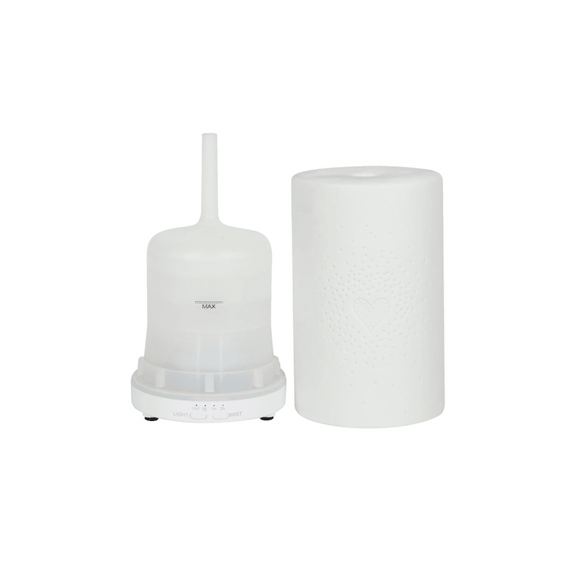 White Ceramic Heart Scatter Electric Aroma Diffuser - DuvetDay.co.uk