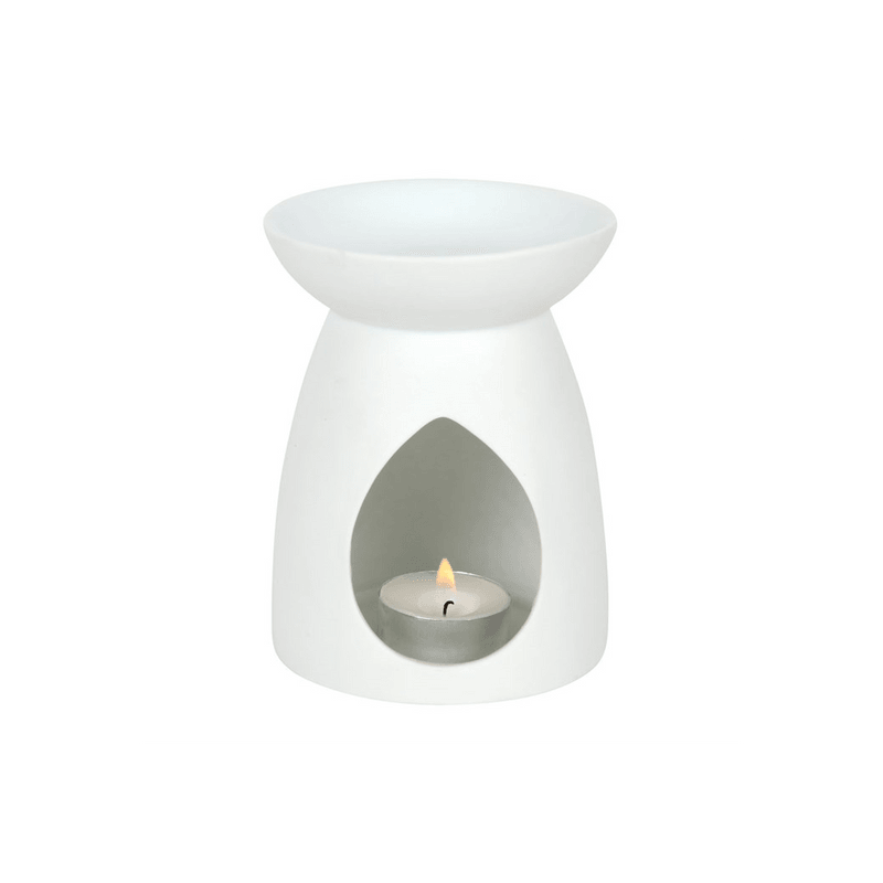 White Ceramic Mandala Oil Burner - DuvetDay.co.uk
