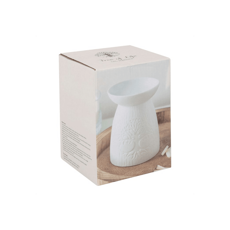 White Ceramic Tree of Life Oil Burner - DuvetDay.co.uk