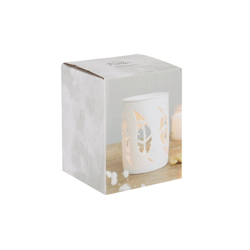 White Feather Cut Out Oil Burner - DuvetDay.co.uk