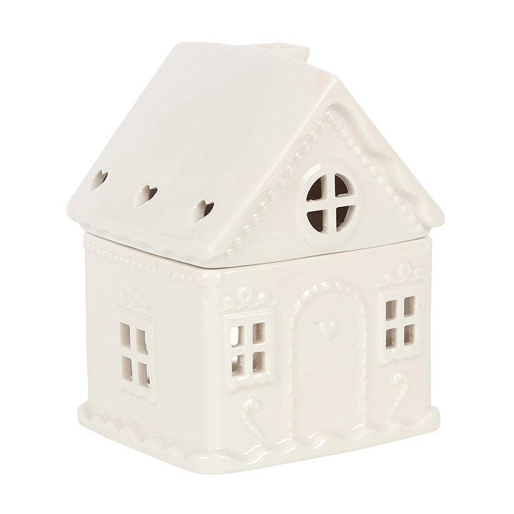 White Gingerbread House Oil Burner - DuvetDay.co.uk