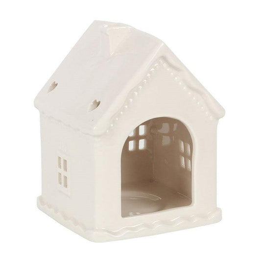 White Gingerbread House Tealight Holder - DuvetDay.co.uk