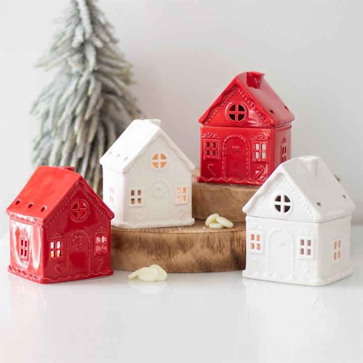 White Gingerbread House Tealight Holder - DuvetDay.co.uk