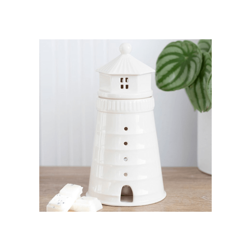 White Lighthouse Oil Burner - DuvetDay.co.uk