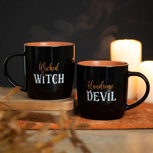 Wicked Witch and Handsome Devil Couples Mug Set - DuvetDay.co.uk