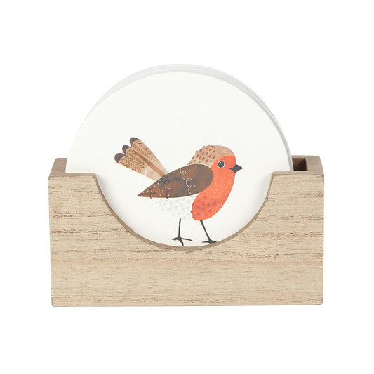 Winter Robin Coaster Set - DuvetDay.co.uk