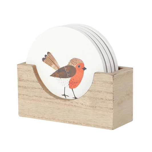 Winter Robin Coaster Set - DuvetDay.co.uk