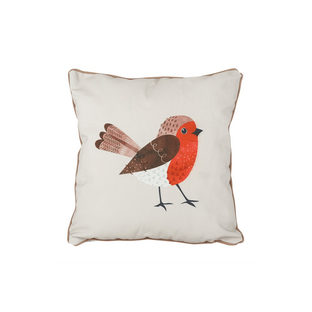 Winter Robin Square Cushion - DuvetDay.co.uk